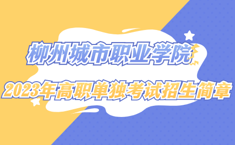 柳州城市职业学院高职单独考试招生简章