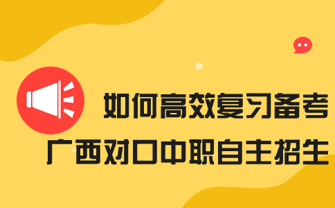 如何高效复习备考广西对口中职自主招生