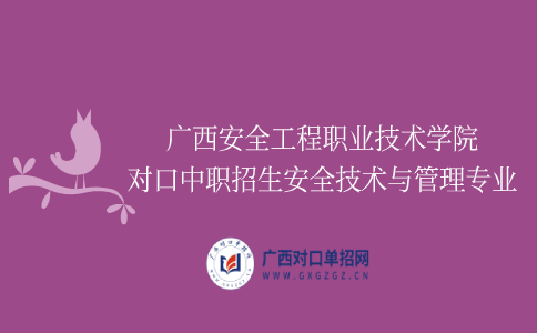 广西安全工程职业技术学院对口中职招生安全技术与管理专业