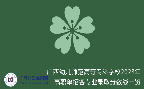 广西幼儿师范高等专科学校2023年高职单招各专业录取分数线