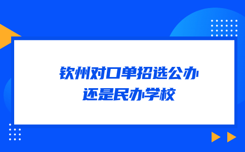 钦州对口单招选公办还是民办学校