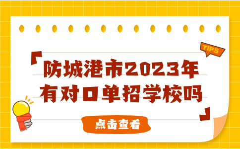 防城港市2023年有对口单招学校吗