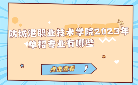 防城港职业技术学院2023年单招专业