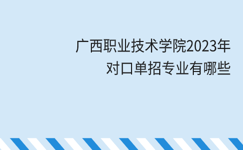 广西职业技术学院2023年对口单招专业