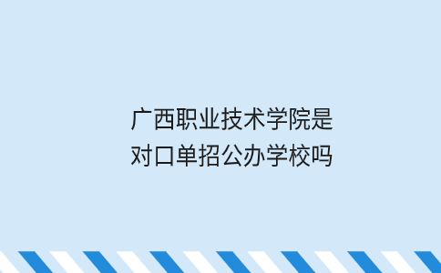 广西职业技术学院是对口单招公办学校吗