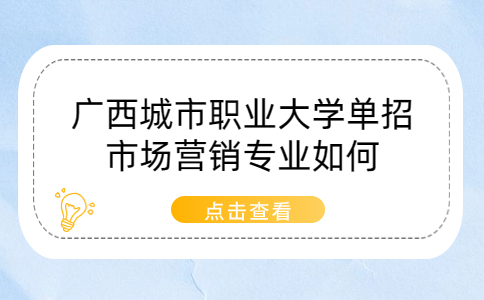 广西城市职业大学单招市场营销专业