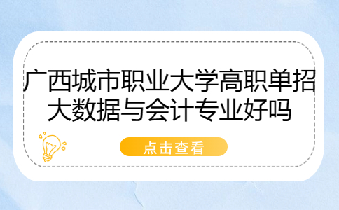广西城市职业大学高职单招大数据与会计专业