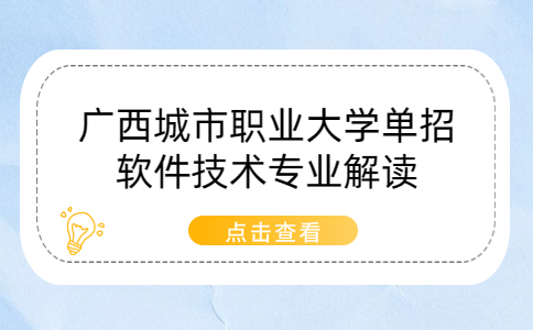 广西城市职业大学单招软件技术专业