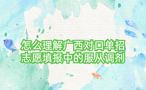 广西对口单招志愿填报中的服从调剂