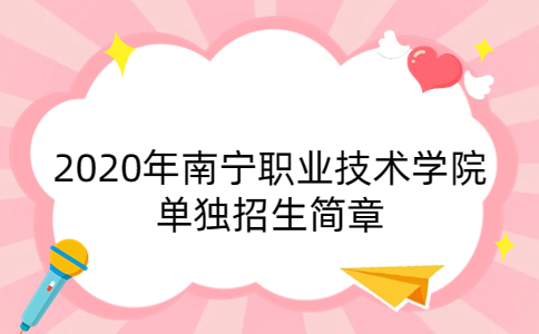 2020年南宁职业技术学院单独招生简章