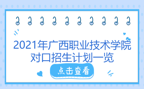 2021年广西职业技术学院对口招生计划一览