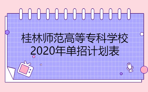桂林师范高等专科学校2020年单招计划