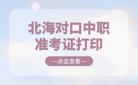 北海对口中职准考证打印