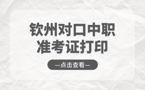 2024年钦州对口中职准考证打印入口