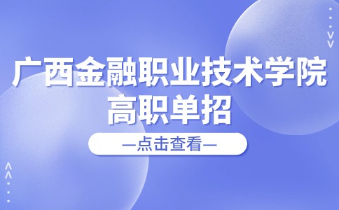 2024年广西金融职业技术学院高职单招招生简章