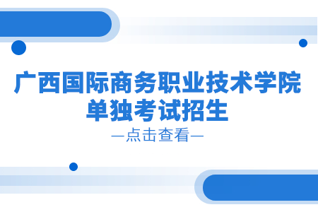 广西国际商务职业技术学院单独考试招生