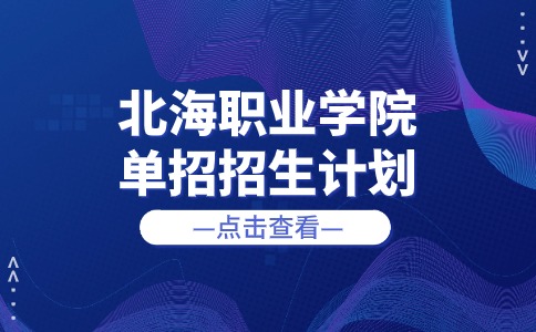 北海职业学院单招招生计划