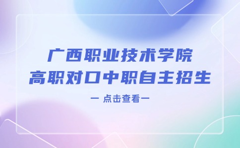 广西职业技术学院高职对口中职自主招生